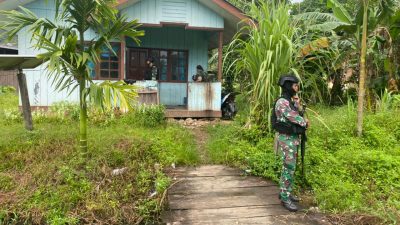 Kebersamaan TNI Dan Warga, Ini Dilakukan Satgas Pamtas RI PNG Kewilayahan Yonif R 142/KJ
