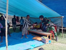 Turut Berdukacita, Satgas Pamtas Yonif 711/Rks beri  Bantuan kepada  Keluarga
