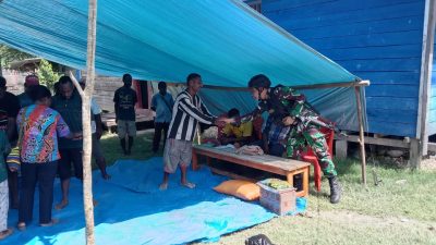 Turut Berdukacita, Satgas Pamtas Yonif 711/Rks beri  Bantuan kepada  Keluarga