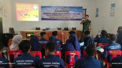 Danramil 06/BM Berharap Karang Taruna Desa Panji Mulia Satu Mensosialisasikan Bahaya Penyalahgunaan Narkoba 