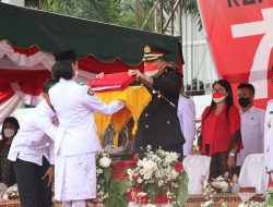 Jadi Irup Upacara Penurunan Bendera Merah Putih HUT RI Ke-77, AKBP Ronald Apresiasi Kekompakan Masyarakat Simalungun