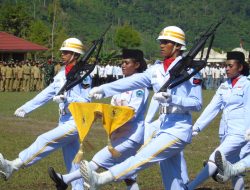 Khidmat , Upacara Kemeredekaan RI ke- 77 RI di Wilayah Yalimo bersama Satgas Pamtas RI PNG Yonif 142/KJ