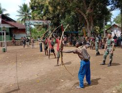 Lomba Panahan dan Asah Bambu Ikut Menyemarakkan Hari Kemerdekaan RI ke-77 di Perbatasan Papua   