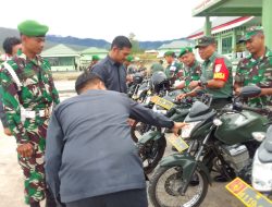 Tim Gabungan Staf Intelijen Korem 011/LW  bersama Provost Kodim 0119/BM lakukan Pengecekan Kendaraan Bermotor 