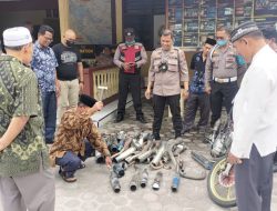 Kapolsek Parapat Pimpin Pemusnahan Puluhan Knalpot Blong 