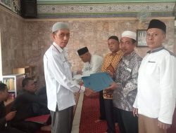 Komisioner Lantik Ratusan BKM Tebing Tinggi Syah Sebagai Baznas di Masjid Raya Nur Ad-din