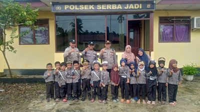 Puluhan Anak PAUD Nurul A’la Datangi Polsek Serbajadi