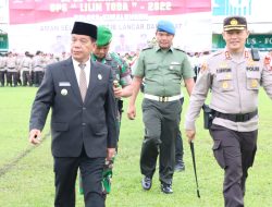 Polres Simalungun Gelar Apel Pasukan Operasi Lilin Toba 2022 Di Lapangan Koramil Type-A