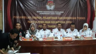Ketua KIP Aceh Timur Lantik 120 PPK