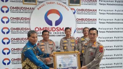 Ombudsman : Polresta Deli Serdang Salah Satu dari 19 Polres Raih Zona Hijau Pelayanan Publik di Sumut