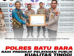 Polres Batu Bara Raih Predikat Pelayanan Publik Kualitas Tinggi Pada Survey Ombudsman Sumut