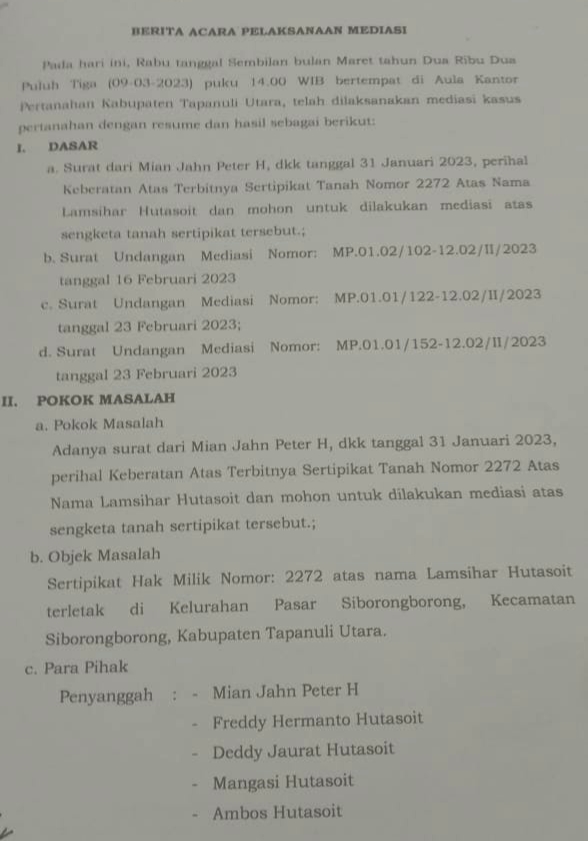 Diduga Mafia! Ngaku Pemilik Tanah Tapi Gak Hadir Saat BPN Gelar Mediasi ...