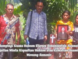 Didampingi Kuasa Hukum Eljones Simanjuntak SH, Rosmaida Panjaitan Minta Kepastian Hukum atas Kematian Suaminya Monang Samosir