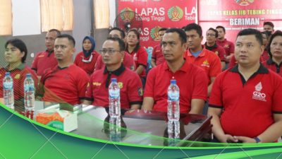 Semarak HBP Ke-59, Lapas Tebing Tinggi Ikuti Pembukaan Pekan Olahraga Pemasyarakatan secara Virtual