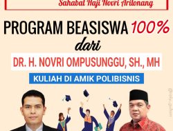 Ayo Daftar Segera! Haji Novri Ompusunggu Buka Program Beasiswa Kuliah D3