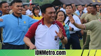 Pererat Sinergitas, TNI-Polri dan Forkopimda Gelar Olah Raga Bersama di Mapolda Sumut   