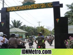 Dengan Puluhan Sepeda Motor, Kapolres Batu Bara Geruduk Mako Yonif 126 Kala Cakti. Ada Apa?