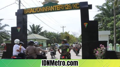 Dengan Puluhan Sepeda Motor, Kapolres Batu Bara Geruduk Mako Yonif 126 Kala Cakti. Ada Apa?