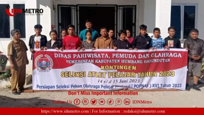 Pemkab Humbahas Berangkatkan Kontingen Ikuti Seleksi POPNAS Tahun 2023