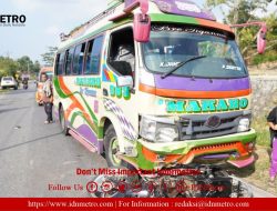 Bus Makaro Kontra Supra X 125 di Jalan Lintas Siantar-Saribu Dolok, Satu Orang Luka Berat   
