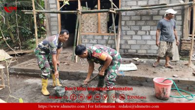 Koptu Mujiono Bersama Warga Desa Ngrendeg Gelar Kerja Bakti