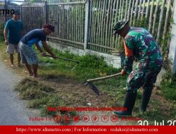 Peduli Kebersihan Lingkungan, Babinsa Koramil Kademangan Ajak Masyarakat Kerja Bakti Bersama