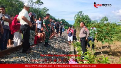 Polsek Serbelawan Turun Tangan Evakuasi Korban Kecelakaan Tertabrak Kereta Api di Simalungun
