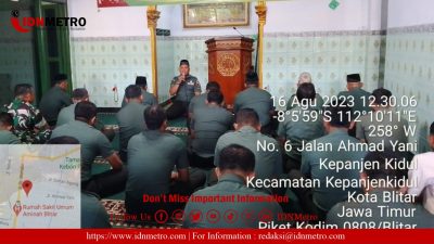 Dalam Rangka HUT RI Ke -78 Tahun 2023, Kodim 0808/Blitar Gelar Doa Bersama