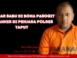 Bandar Sabu di Bona Pasogit Berakhir di Penjara Polres Taput