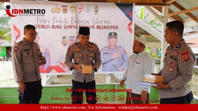 Peduli Budaya Literasi, Polsek Indra Makmu  Serahkan Bantuan Kitab ke Dayah Bustanul Hidayah