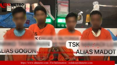 Empat Pengedar Narkoba Diringkus Polsek Perdagangan, Barang Bukti Shabu dan Ganja Disita