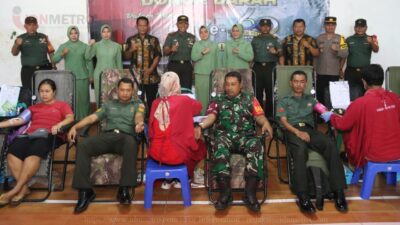 Sambut HUT Ke-60 Korem 081/DSJ, Kodim 0808/Blitar Gelar Donor Darah