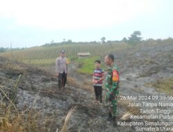 Polres Simalungun Lakukan Pengecekan Titik Api di Nagori Hinalang, Petugas Himbau Warga Hindari Pembakaran Lahan