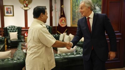 Menhan Prabowo Terima Kunjungan Mantan PM Inggris Raya Tony Blair, Diskusi Isu Global