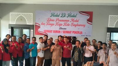 Dinas Penanaman Modal dan Tenaga Kerja Kota Singkawang Bersama Polres Singkawang dan Serikat Buruh/Serikat Pekerja Gelar Halal Bihalal