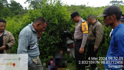 Polsek Sidamanik Evakuasi Penemuan Mayat Pensiunan BUMN Dipinggiran Kebun Teh Blok 1 Tobasari