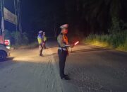 Jaga Kamtibmas Malam Hari, Satlantas Polres Simalungun Operasi Blue Light Patrol