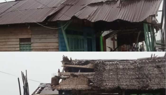 Angin Puting Beliung Rusak 7 Rumah di Pesisir Muara Kubu