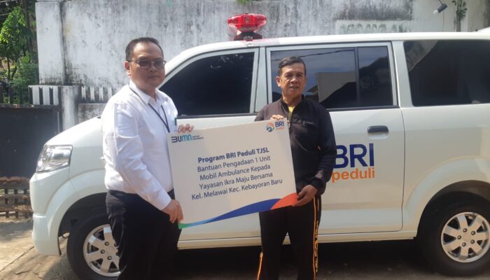 Yayasan Ikra Maju Bersama Terima CSR dari Bank BRI Kebayoran Baru berupa satu unit mobil Ambulans