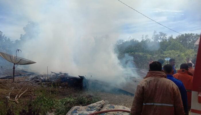 Kebakaran Rumah di Desa Sitinjo II Dairi, Barang-barang dan Satu Unit Sepeda Motor Hangus