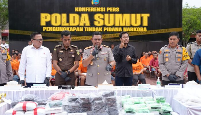 Tempo 47 Hari, Polda Sumut Berhasil Mengungkap 578 Kasus Narkotika