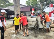 Lapas Narkotika Langkat Beserta Lapas Pemuda Langkat dan Stakeholder Desa Cempa Laksanakan Gotong Royong Perbaiki Jalan Rusak