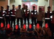 Polsek Medan Baru Amankan 8 Orang Anggota Geng Motor, sebuah Sabit dan Stik Golf Turut Diamankan