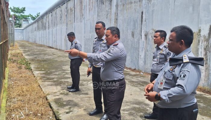 Pastikan Kondisi tetap Aman, Lapas Narkotika Langkat Lakukan Trolling Tembok Branggang 