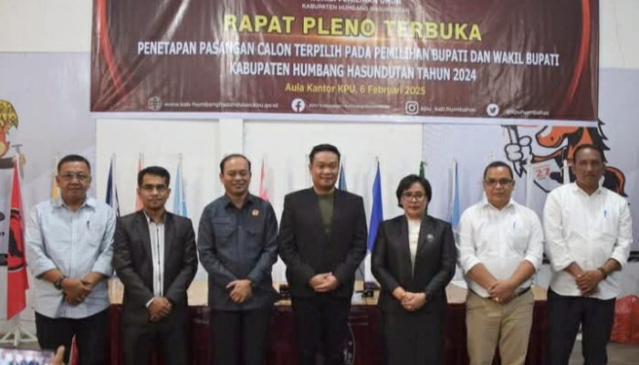 KPU Humbahas Tetapkan Calon Bupati/ Wakil Bupati Terpilih Nomor Urut 3