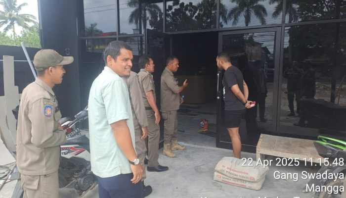 Tidak Ada Plank PBG, Satpol PP Kota Medan Berikan Himbauan Hentikan Bangunan Biliar dan Cafe di Medan Tuntungan