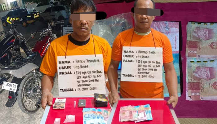 Tim Gabungan Polres Labuhanbatu Ungkap Kasus Narkoba, Dua Tersangka Diamankan di Dua Lokasi Berbeda