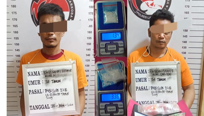 Teamsus Polres Labuhanbatu Tangkap Dua Pengedar Sabu di Perkebunan Sawit Desa Sibio-bio