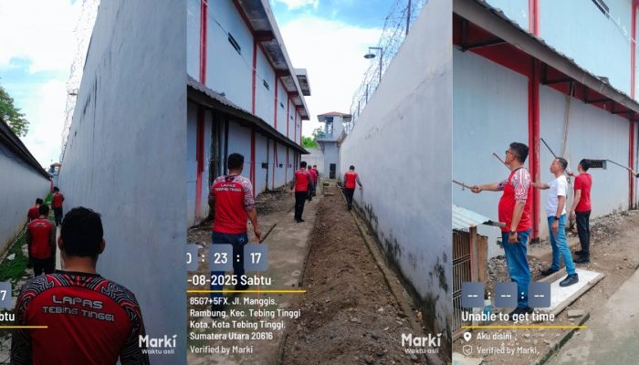 Perketat Keamanan Zona Rawan, Petugas Lapas Tebing Tinggi Periksa Total Brandgang