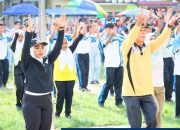 Pemkab Labuhanbatu Gelar Senam Sehat Meriahkan HUT ke-80, Bupati Ajak Generasi Muda Hidup Sehat dan Berprestasi 